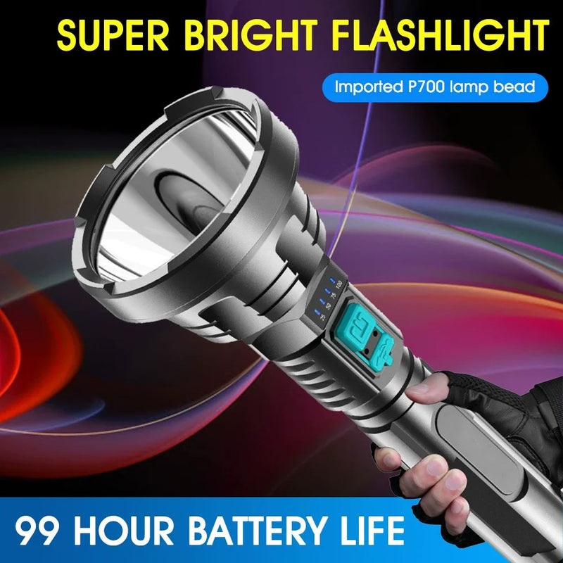 Large Long Range Home Outdoor Flashlight Strong Light LED - View 3 | SAMAG