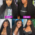 40 46 Inch Deep Wave Lace Frontal Wig 13x4 13x6 Hd Transparent Curly Human Hair Lace Front Wigs For Black Women Water Wave Lace Wigs Pre Plucked Baby Hair 300 High Density Burmese Human Hair