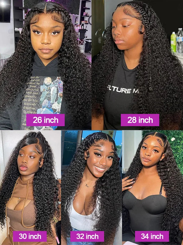 40 46 Inch Deep Wave Lace Frontal Wig 13x4 13x6 Hd Transparent Curly Human Hair Lace Front Wigs For Black Women Water Wave Lace Wigs Pre Plucked Baby Hair 300 High Density Burmese Human Hair
