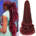 14 18 24 Inch French Curl Crochet Braids 1B 30 27 33 350 613 Bug 12 Colors Ombre Pre Braided Box Braids Crochet French Curl Hair