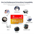 512GB Micro SD Card Storage Expansion Storage Expansion Storage Expansion SDXC Flash Memory A1 U3 4K High-Speed for Smartphone T