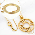18K Gold Plated 16-30 Inch Exquisite Round Compass Pendant Necklace Women's Fashion Wedding Gift Accessory