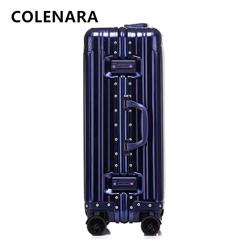 COLENARA Suitcase Full Aluminum Magnesium Alloy Boarding Box Large Capacity Trolley Case 20"24"26"29 Inch Travel Bag Luggage
