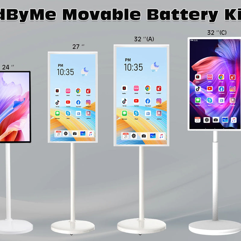 21.5 24 27 32 Inches Android Portable Smart TV Video Player Indoor Interactive Wireless Display With 5H 7H 9H Battery Life