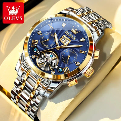 9910 Mens Watch Original Luxury Brand Waterproof Luminous Automatic Mechanical Dual Calendar Box Reloj | SAMAG