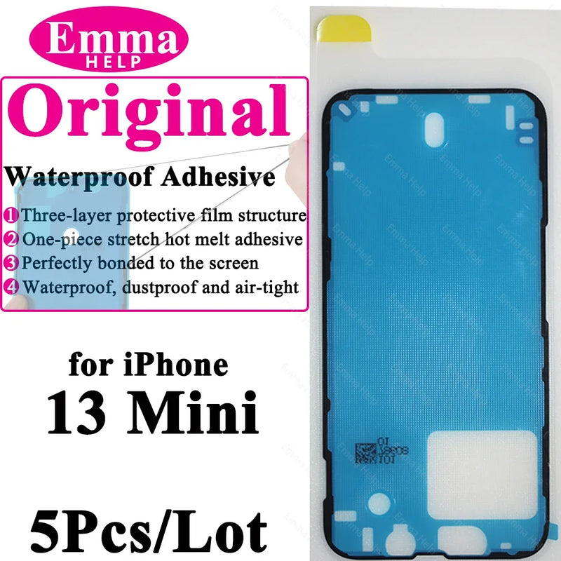 5Pcs Waterproof Sticker for iPhone 13 12 11 Pro Max 14Plus 3M Adhesive LCD Screen Frame Seal Repair Adhesive iphone Acccessories