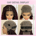 14 Inches Short Burgundy Box Braided Wigs Full Lace Synthetic Boho Braids Wig for Women Ombre Color Braided Wigs