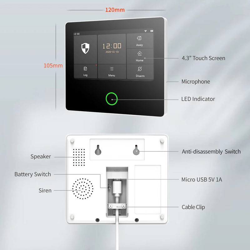 Staniot H502 Alarm System for Tuya Smart Home Burglar Security WiFi Wireless Kit Built-in Siren Works with Alexa APP Control