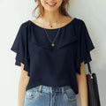 ZANZEA Summer Women Chiffon Blouse Elegant Ruffle Short - View 10 | SAMAG