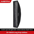 AMBITFUL Rectangle Softbox BW/FW 60*90/35*160cm Professional Soft Box Photography Light Effect Kit Matt Box With Honeycomb Grid