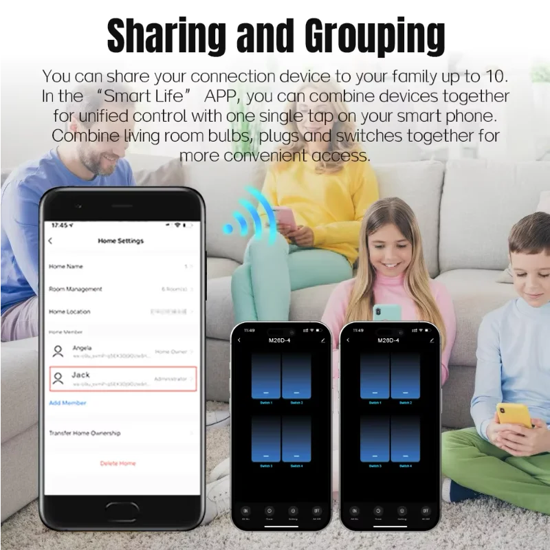 Milfra Zigbee WIFI Light Switch 1/2/3/4/6 Gang Smart Switch Voice Control Work With Alexa Google Home Tuya Control With Neutral