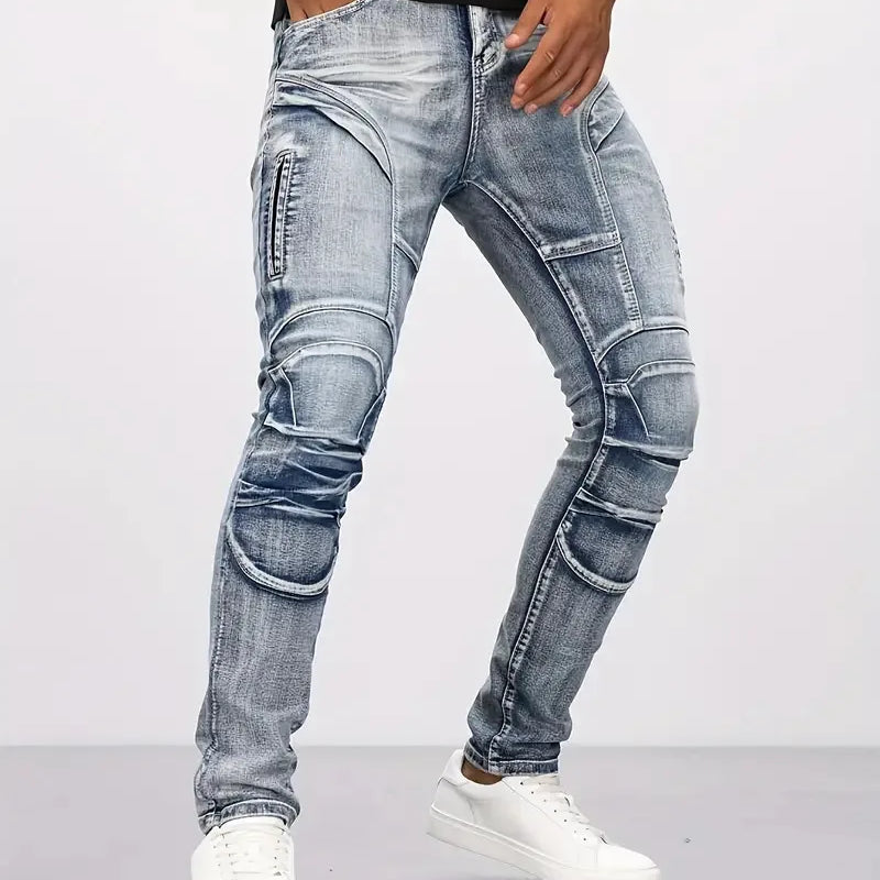 Jeans Men's Small Straight Leg Denim Design Pants | SAMAG