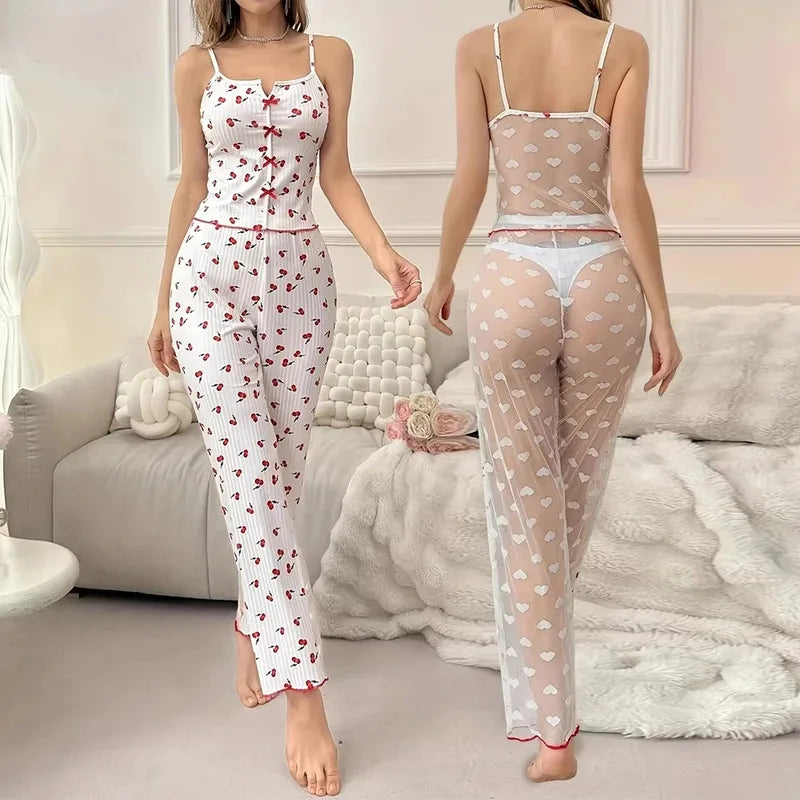 2-Piece Women's Sexy Transparent Mesh Lace Set | SAMAG