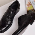 Men casual shoes Brock Oxford retro crocodile leather men formal spring and autumn 2022 new 's for