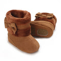 Winter Rubber Sole Baby Girls Boots Cute Bow Warm Plush Pom Snow Shoes Warm Baby Walking Shoes for Toddler Infant First Walkers
