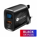 PD 20W USB C Charger Fast Charging Type C Wall Charger For iPhone 14 Samsung Xiaomi Huawei Digital Display Phone Charger Adapter