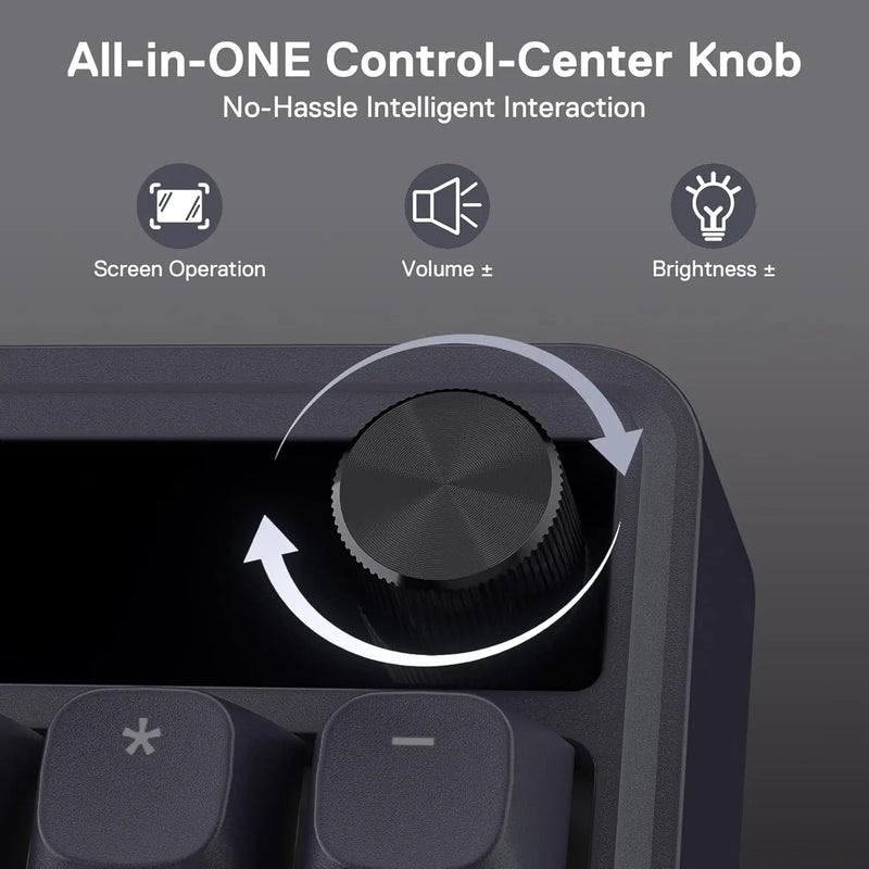 Redragon K762 Wireless Gasket Gaming Keyboard,104 Keys Mechanical Keyboard, Easy-Control 1.14’’ TFT Info Display