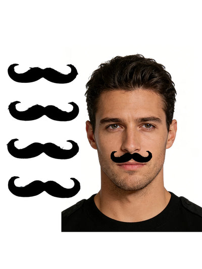 Self-Adhesive Fake Mustache Set, Novelty False Handlebar | SAMAG