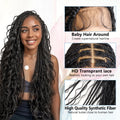 Knotless Boho Braided Wigs Twisted Braid Lace Wig 13x6 HD Front Lace Synethic Braided Wigs for Women
