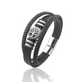 New Design Tree of Life Men's Leather Bracelet Stainless Steel Irregular Accessories Punk Bangles Charm - Visuel 6 | SAMAG