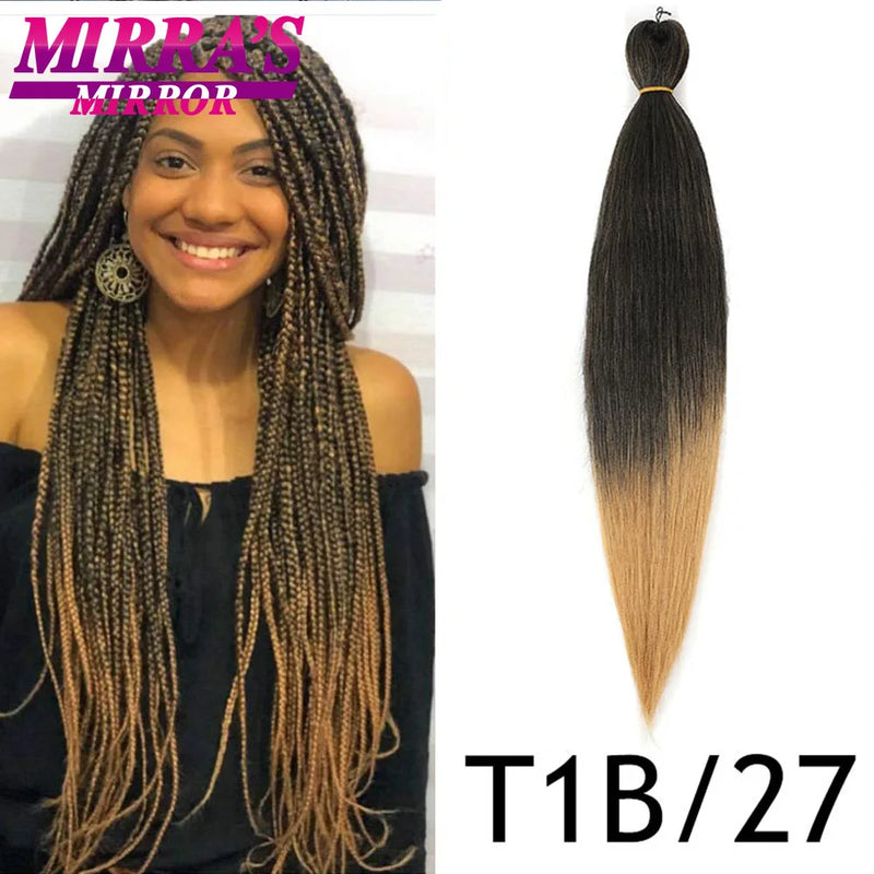 Easy Jumbo Braids Hair Extensions Pre Stretched Braiding Hair Afro Synthetic Hair Strand Braid Hot Water Set 12/16/26/30/36 Inch