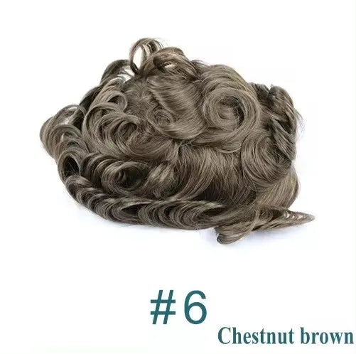 Super Ultra Thin Skin 0.02mm 80-100%Density Men Toupee Brown Black 210# Human Hair System Undetectable Natural Hairline Prosthes