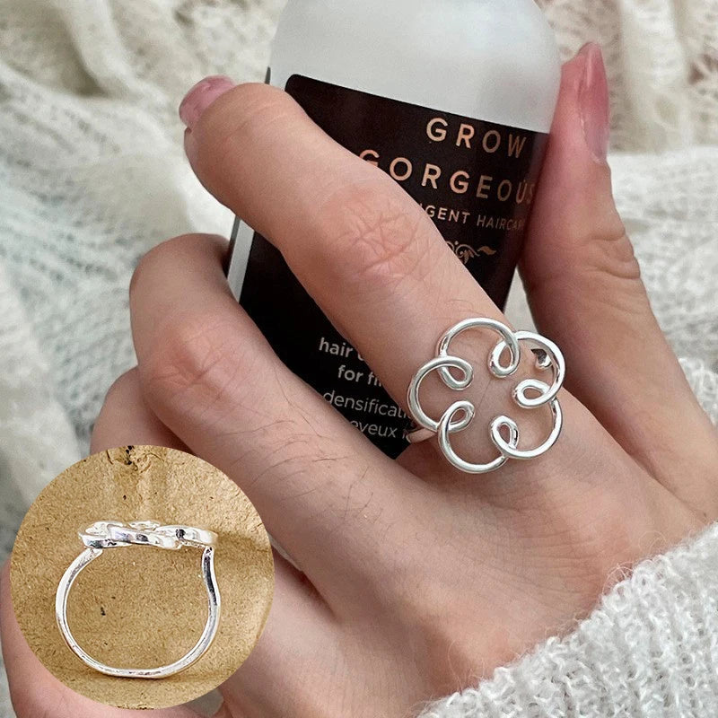 VENTFILLE 925 Sterling Silver Geometric Multilayer Round | SAMAG