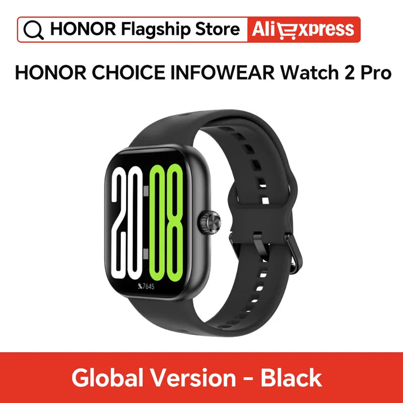 Global Version HONOR CHOICE Watch 2 Pro 1.97'' AMOLED Bluetooth Call GNSS 5ATM Waterproof Health Monitor 14Days Battery Life