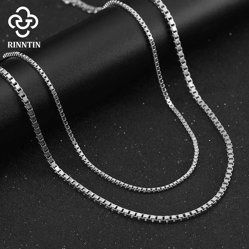 Rinntin 925 Sterling Silver Italian 2.6/3.7/5.0mm Flat Mariner Chain Necklace for Women Men Fashion Neck Chain Jewelry SC78