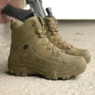 Fashion Men's Desert Combat Boots Outdoor Leather Hiking | SAMAG