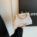 New Chinese Style Handbag Embroidery Evening Bag Retro Single Shoulder Crossbody Bag Ladies Shell Bag