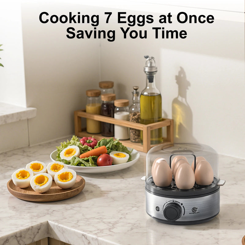 SUPERLEX 400W Power EGG COOKER with Large Capital Boils Up to 7 Eggs Smart Power Off Easy to Clean and Better Safeter For Family