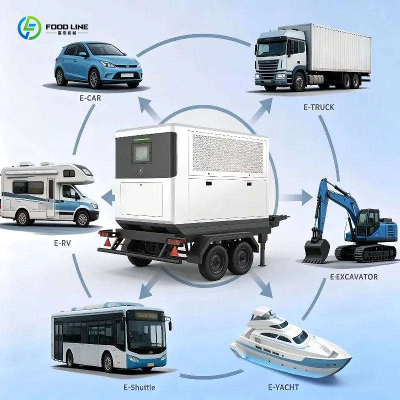 Customized 120Kw Mobile Fast Charging Station Intelligent Energy Storage System For Vehicle And Industrial Charging