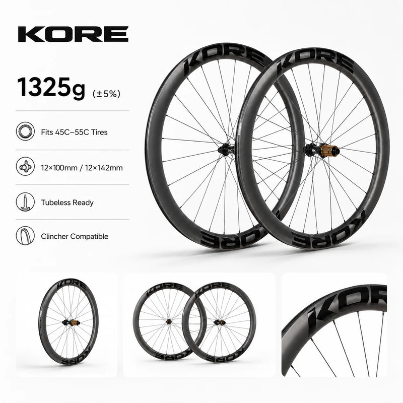 Carbon Fiber Wheelset Disc Brake for Gravel-Bike Wheels Engagement Ratchet Lightweight Bike Wheels