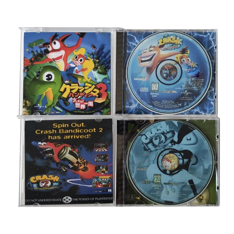 PS1 Crash Bandicoot Series Disc Copy Game Unlock Console Station1 Retro Optical Driver Video Game Parts