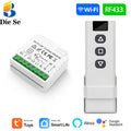 Wifi Rf Curtain Switch Tuya Smart Life Roller Shutter Module 433mhz Transmitter Remote Control Window Blinds Alexa Google Home