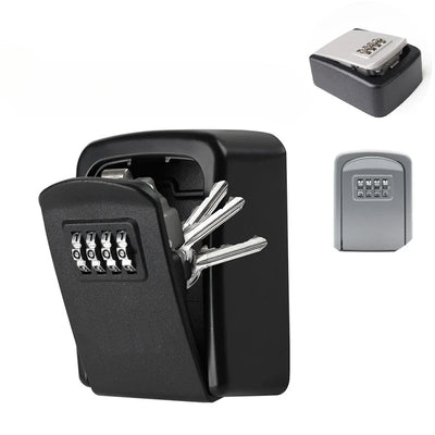 Metal Key Lock Box Outdoor Wall Mounted Keychain Storage 4 Digit Combination Password Security Secret Safe | SAMAG