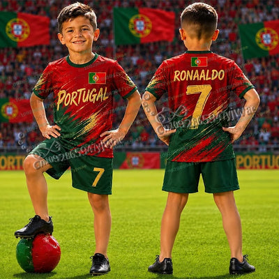 Special Ronaldo No.7 Football Jersey Tee Shorts Set Women | SAMAG