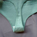 3 Pcs Seamless Ladies Ribbed Cotton Thong Simple Women's Low Waist Bikini Briefs Sports Girls Underwear Plus Size