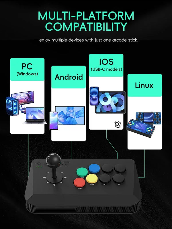 DATA FROG Arcade Fight Stick Joystick Universal for Windows TV Box Retro Games Street Fighter M8 Multi System Support