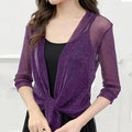 Women's Sparkling Lace - Up Cardigan Summer Sheer Cover Up - View 3 | SAMAG