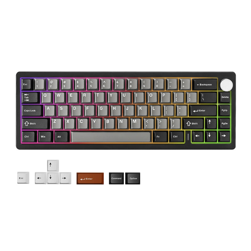 YUNZII AL68 Black QMK/VIA Mechanical Keyboard, Wireless - Visuel 8 | SAMAG