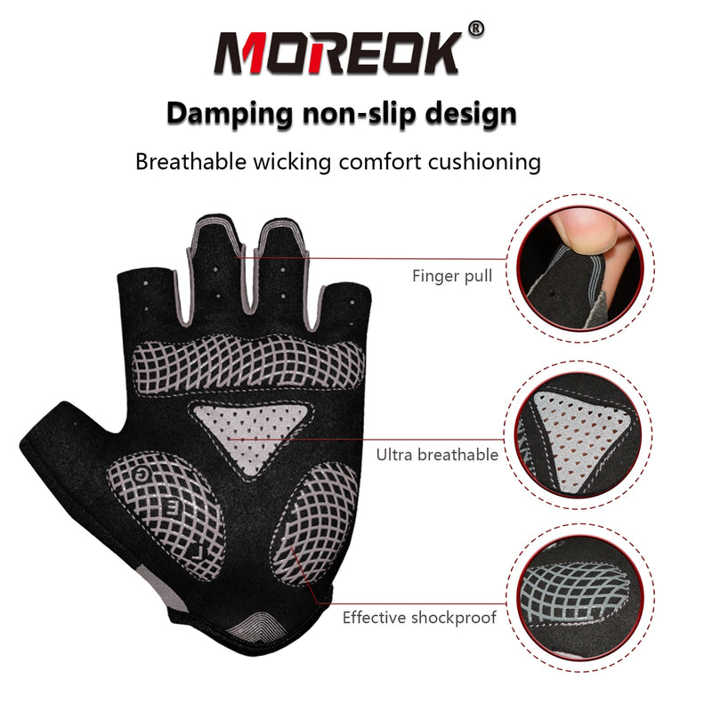 MOREOK Cycling Gloves Half Finger Bike 5MM Silicone Pads - View 3 | SAMAG