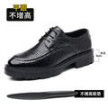 Men's Business High Heeled Leather Shoes Casual Thick Sole 10cm Height Increasing Hand Painted Pattern Trendy Formal Dress Shoes