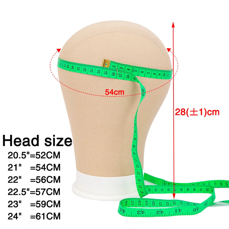 Alileader Canvas Block Poly Head Wig Making Head Weft/Wig Display Styling Mannequin Head Manikin Head Dryer20.5" 21"22.5"23inch