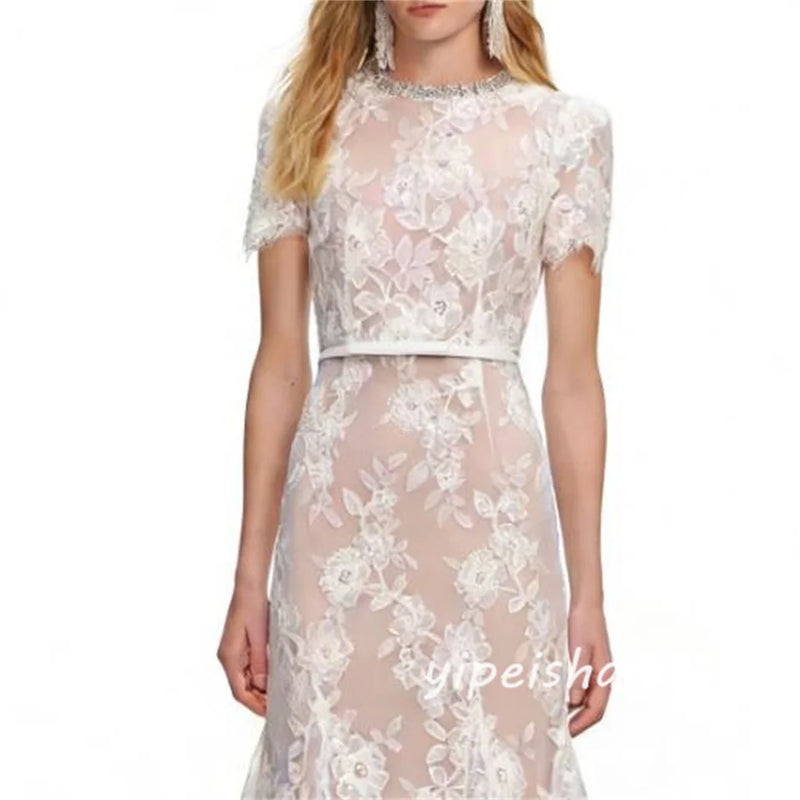 Customized Fashion Casual Lace Sash Rhinestone Pleat | SAMAG