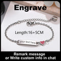 Customized Heart Bracelet for Little Girl Boy, Engravable ID Name Bracelet, Personalized Stainless Steel Chain Birthday Gift