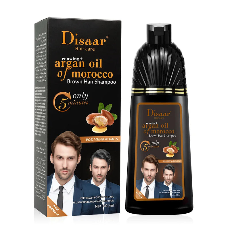 DISAAR 400ML Cover Grey Hair Morocco Argan Oil Care Fast Magic Black Hair Shampoo Dye Repair Damaged Improve Split Hair Rough