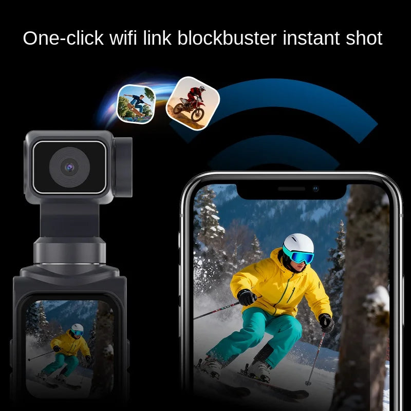 4K Pocket Action Camera Touch Screen Stabilization Sport BodyCam Portable Small Video Recorder Digital Vlog Camera for YouTube