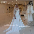 LORIE Lace Beach Wedding Dresses 3D Floral Applique - View 3 | SAMAG